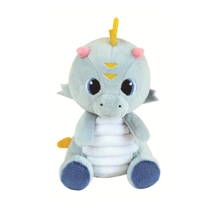  léon the dragon soft toy rattle blue grey 15 cm 